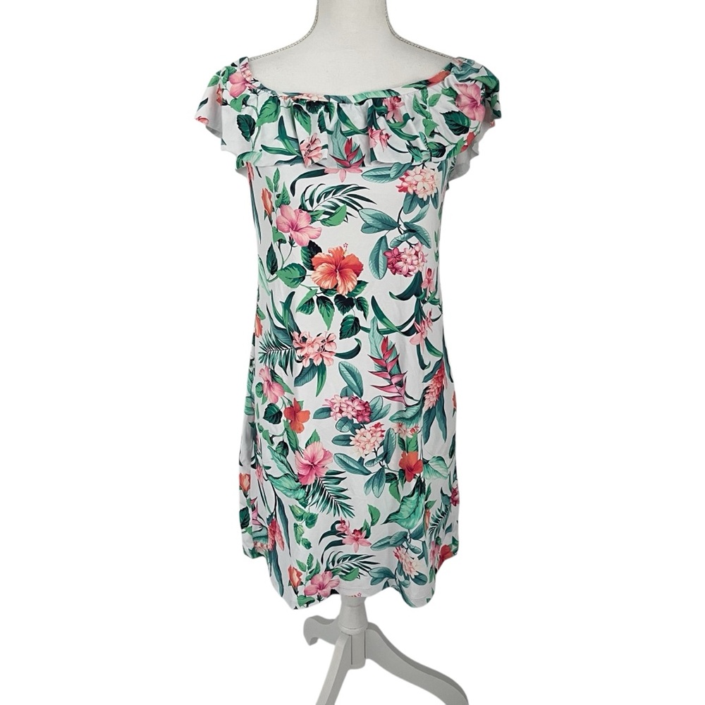 Tommy Bahama Tropi Calling Off the Shoulder White Cover-up Dress Women Small